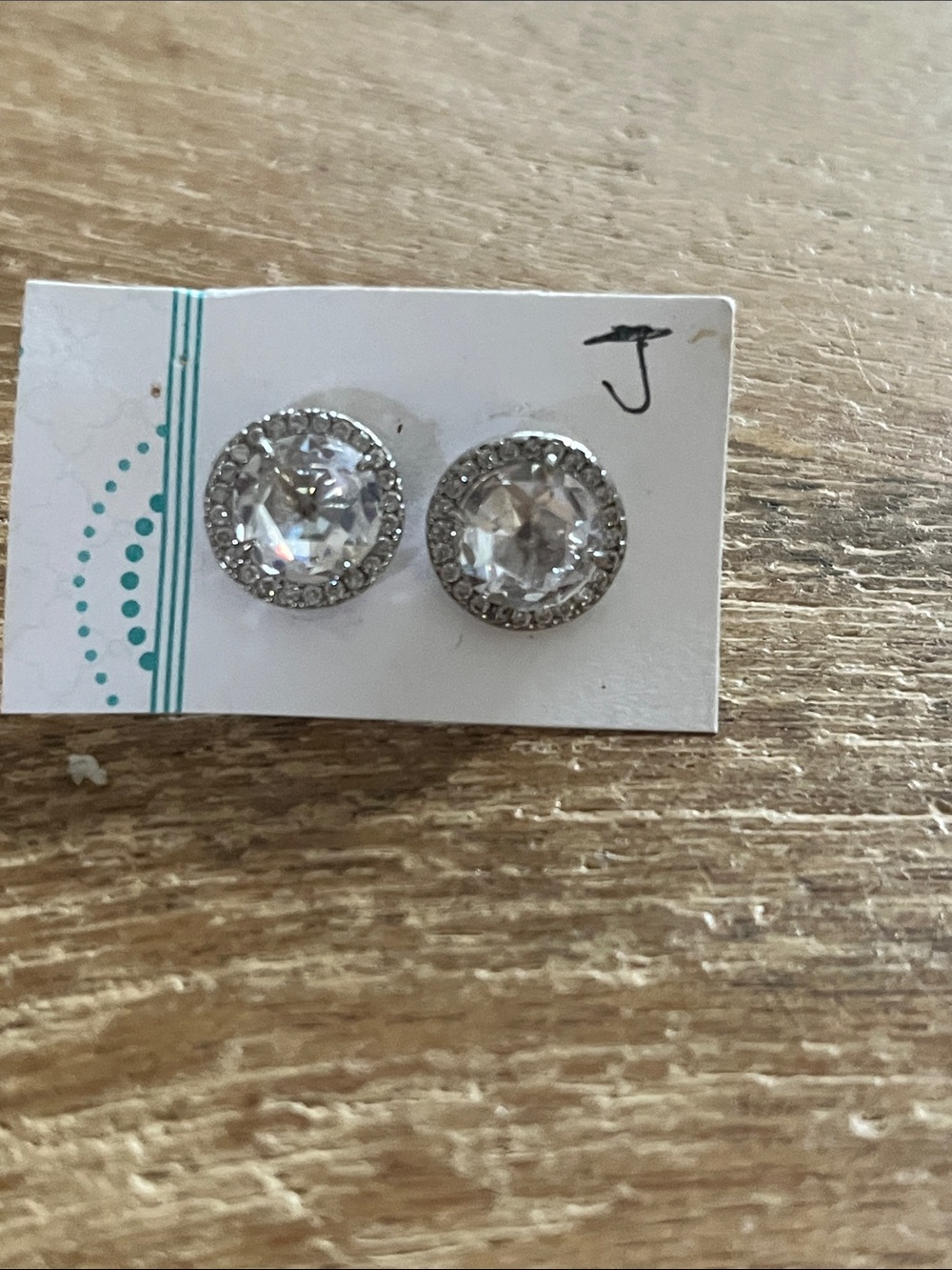Crystal Halo Stud Earrings - Clear/Silver